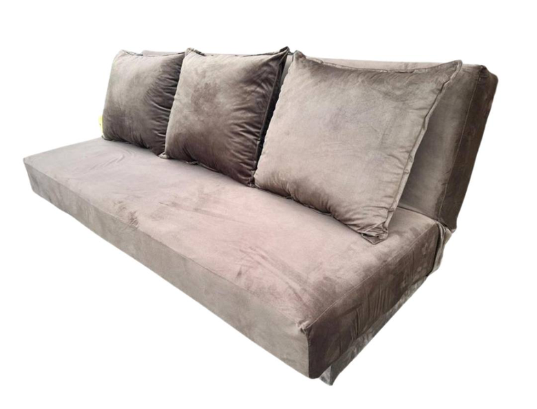 Sofa Cama En Tela de Pan Con Almohaones
