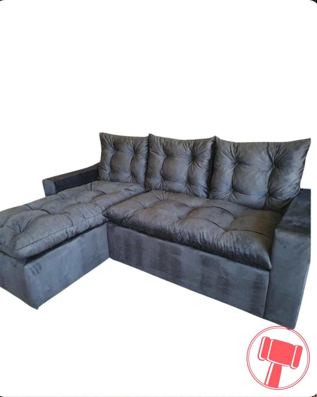 Sofa Esquinero Tipo Chester Con Almohadones Fijo Con Capittone 1
