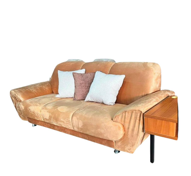Sofa Tipo Silicon Con Tela de Pana Premium Con Las de Metal