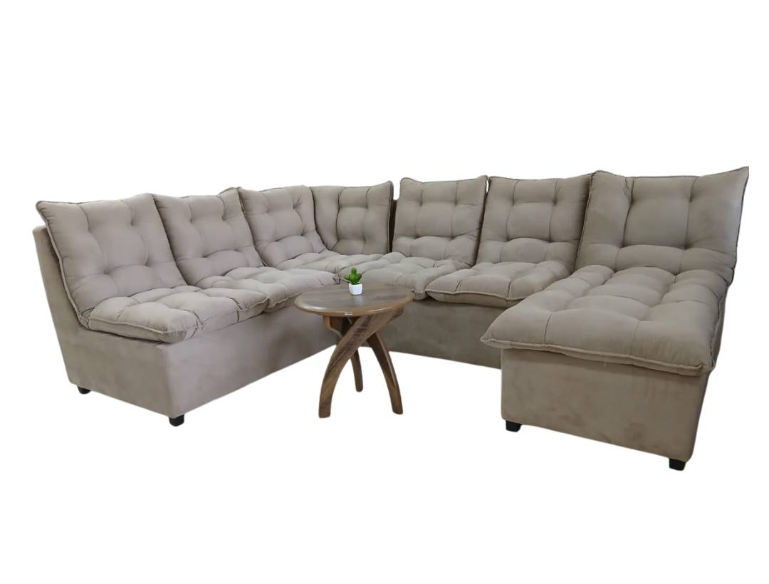 Sofa Esquinero Tipo "u" Con Almohadones Fijos